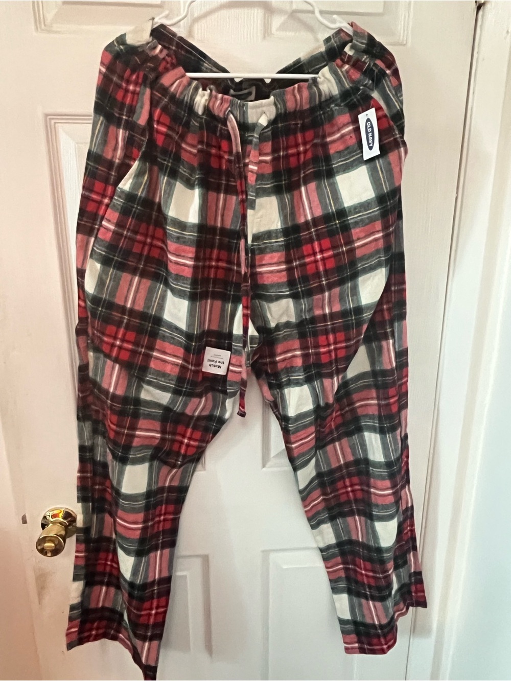 Old Navy Red, Black & Cream Plaid Lounge Pants